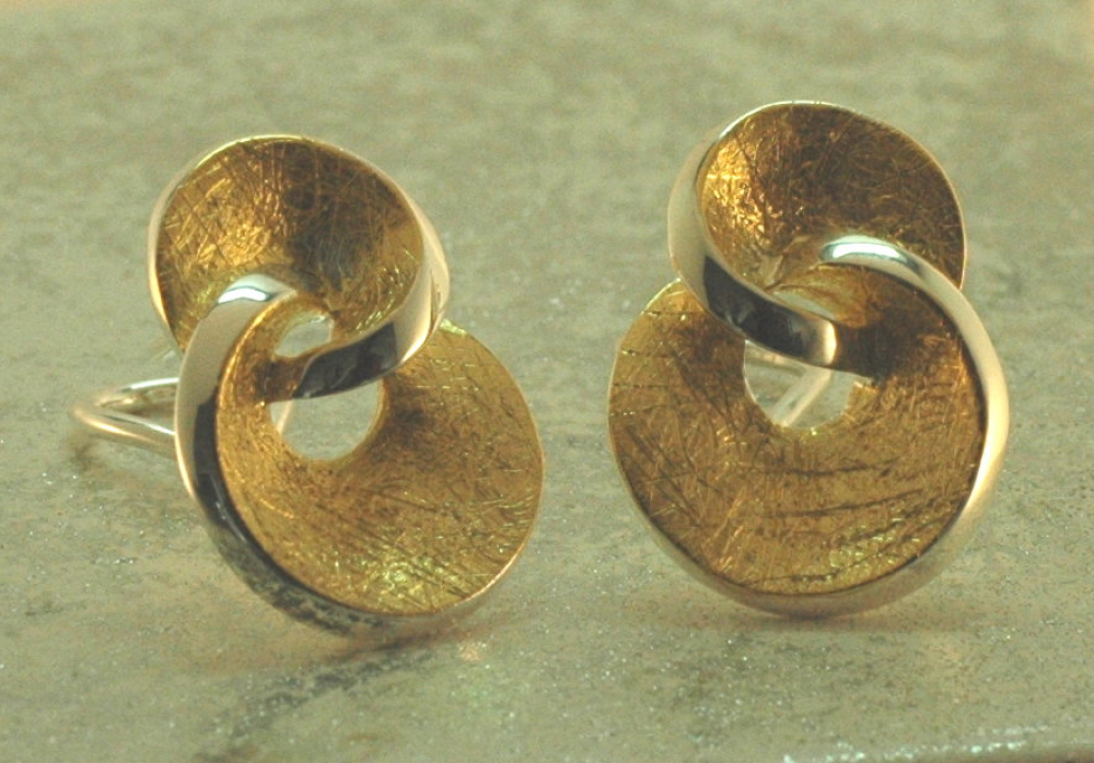 Silber-Clipohrstecker vergoldet rund